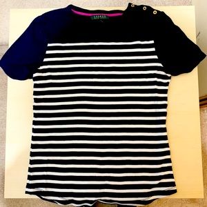 Lauren Ralph Lauren Striped T-Shirt (w/ Buttons)